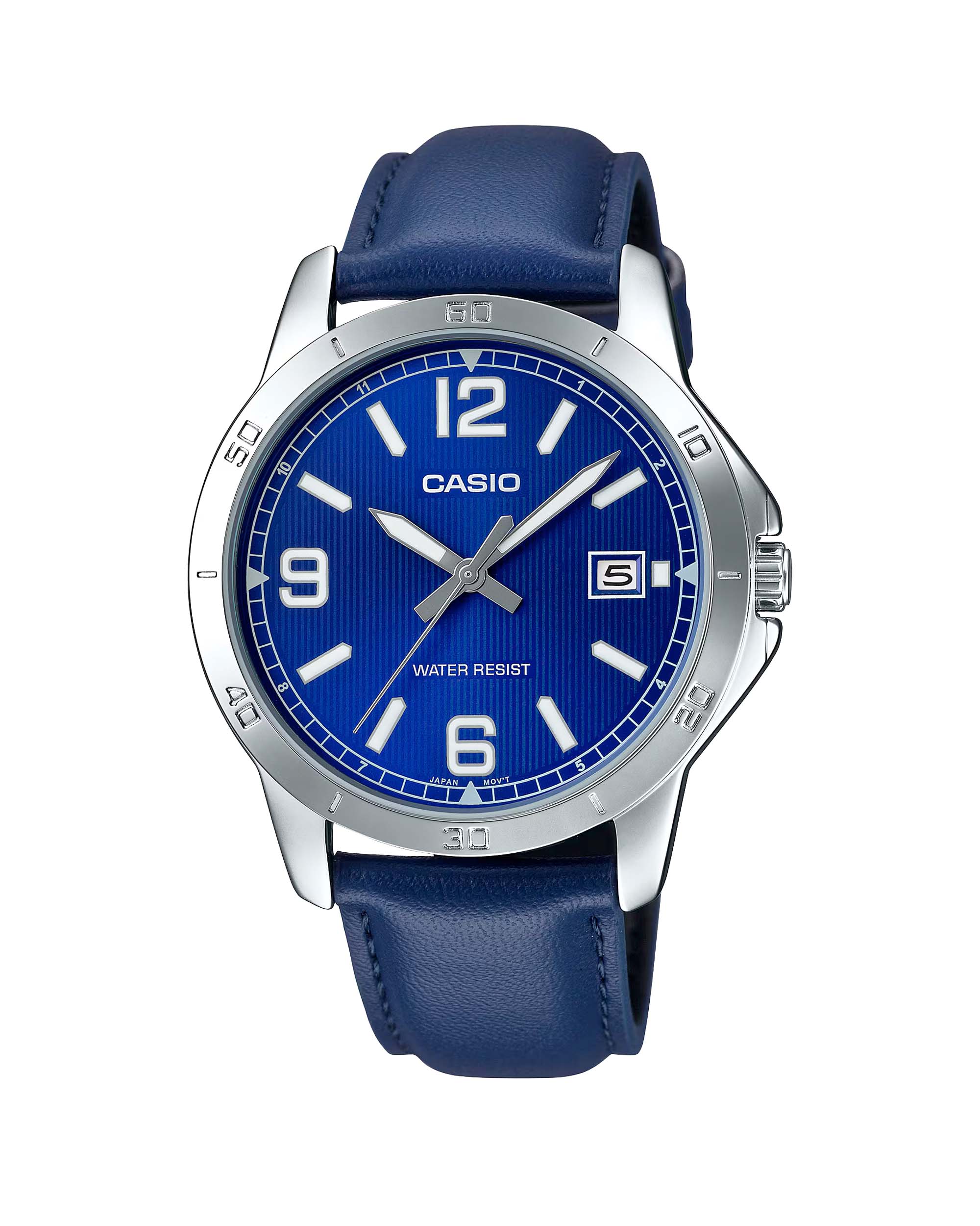 MTP-V004L-2B ساعت مچی مردانه کاسیو چرم سرمه ای CASIO MTP-V004L-2B