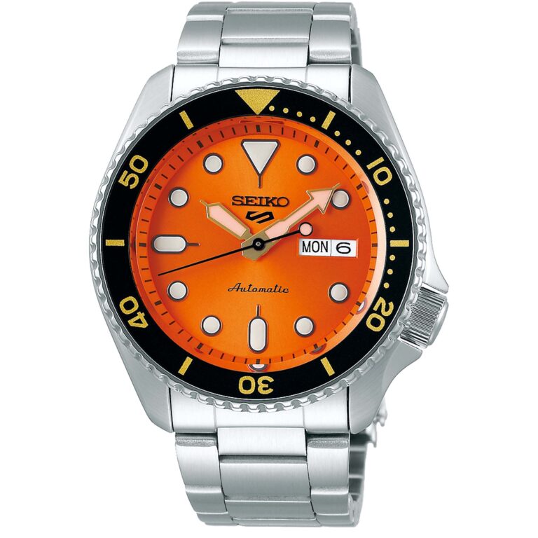ساعت مچی اتوماتیک مردانه سیکو صفحه نارنجی SEIKO 5 SRPD59K1