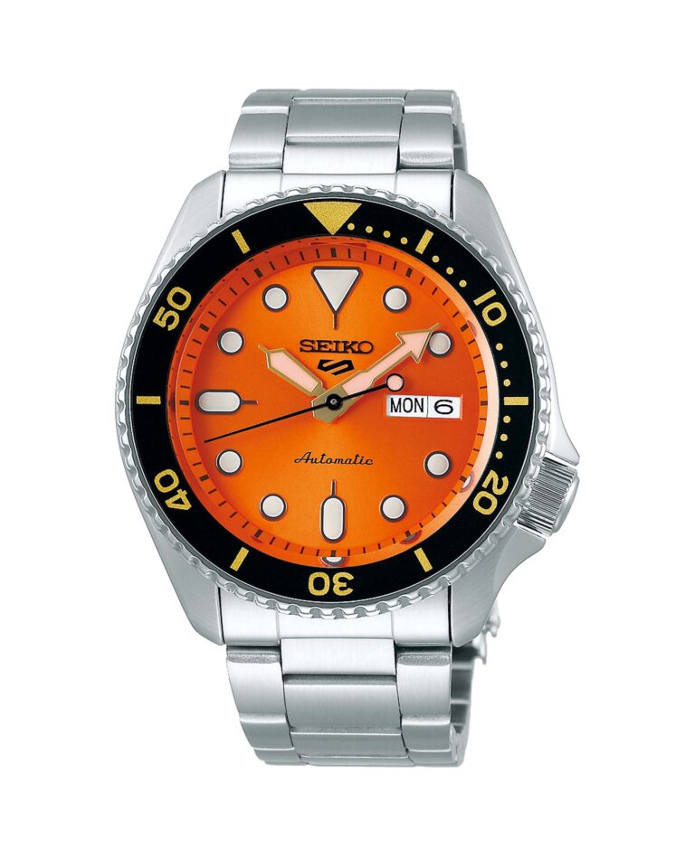 ساعت مچی اتوماتیک مردانه سیکو صفحه نارنجی SEIKO 5 SRPD59K1