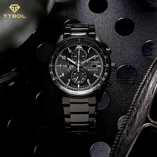 ساعت مچی مردانه سیتیزن تمام مشکی CITIZEN CA0775-87E