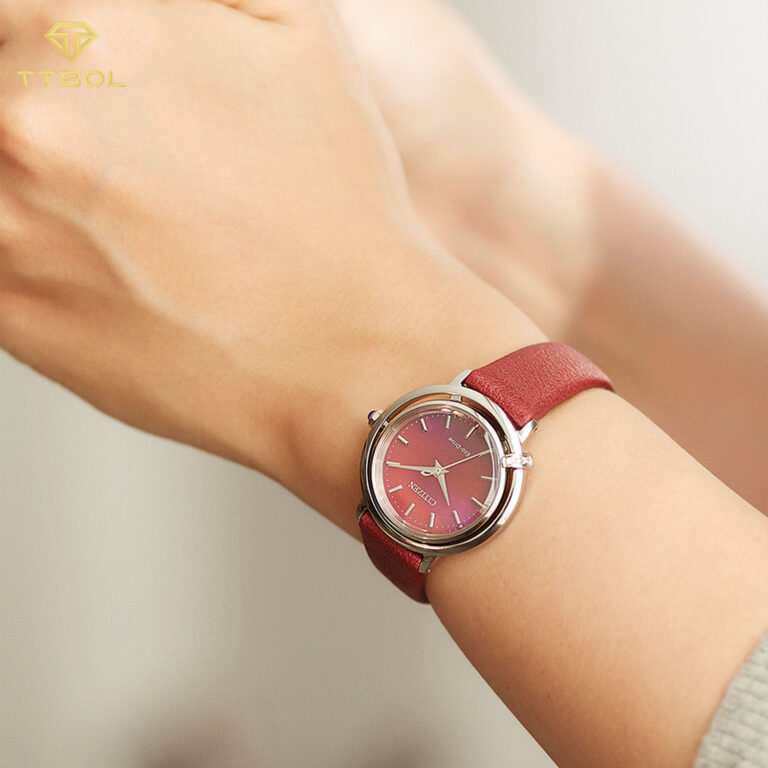ساعت مچی زنانه سیتیزن صفحه صدف قرمز CITIZEN EM1090-78X
