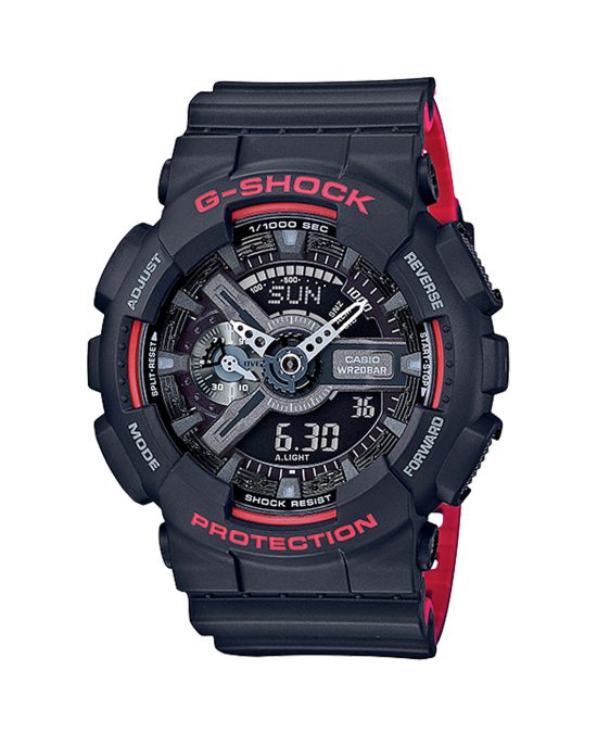 ساعت مچی مردانه کاسیو جیشاک مشکی قرمز CASIO G-SHOCK GA-110HR-1A