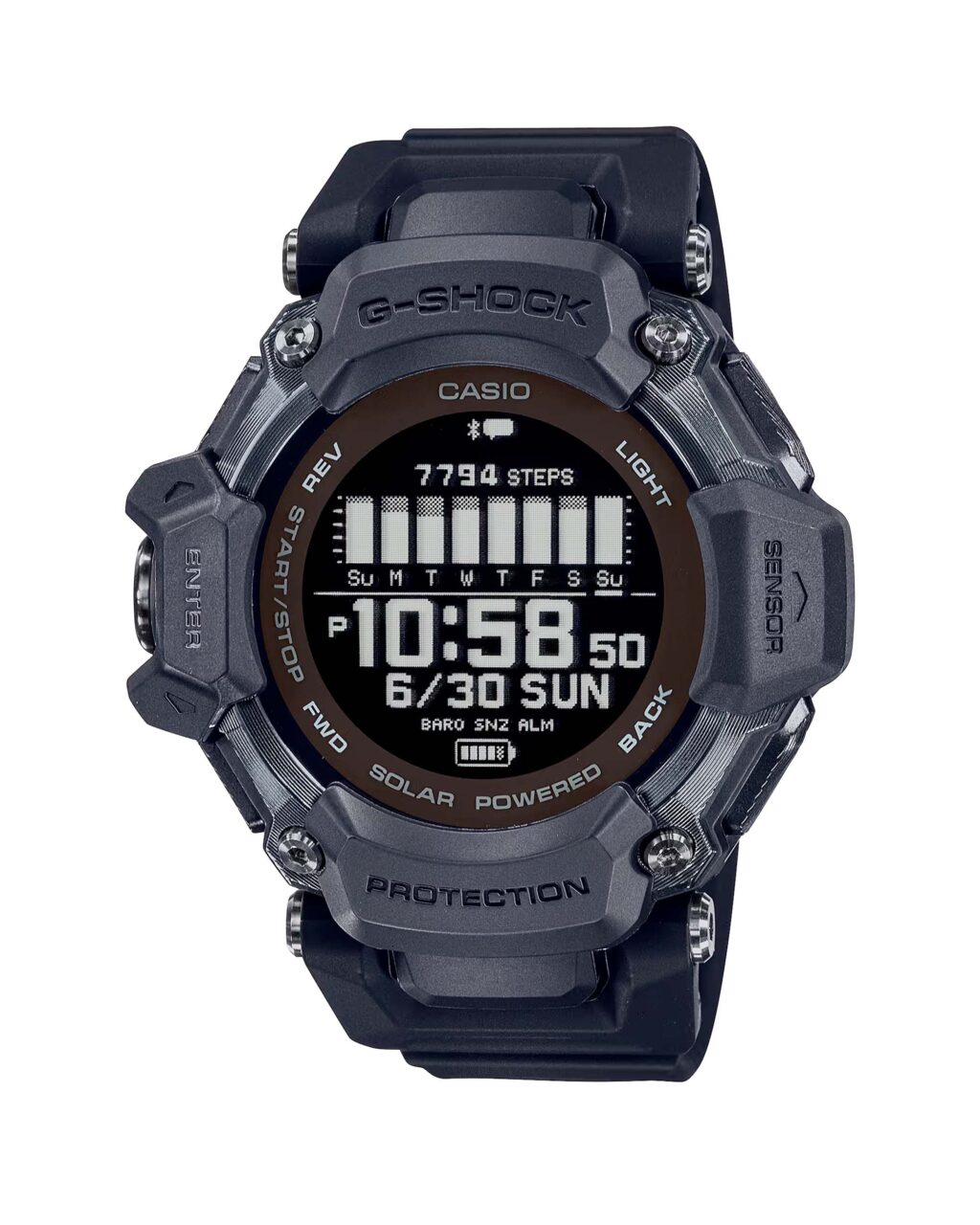 ساعت مچی کاسیو G-SHOCK GBD-H2000-1B با طراحی مشکی و بند اسپرت