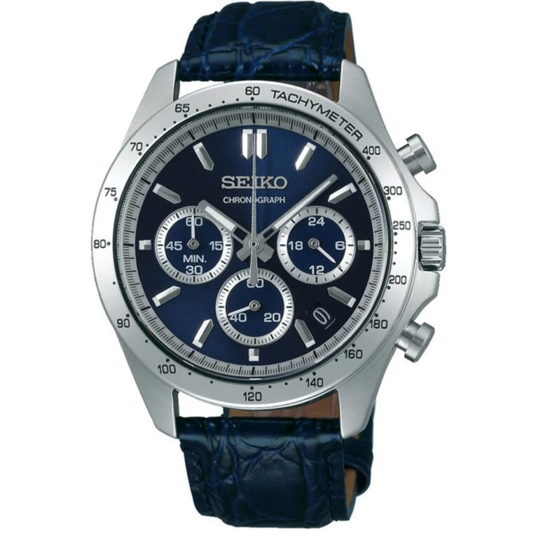 ساعت مچی مردانه سیکو کرنوگراف با بند چرم سرمه ای SEIKO SBTR019