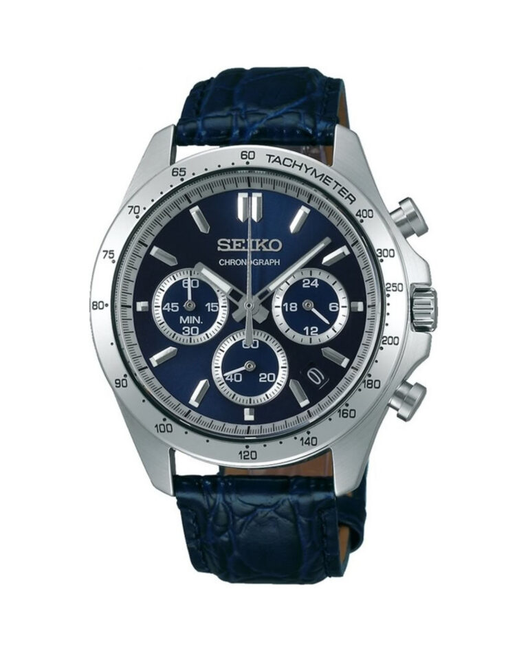 ساعت مچی مردانه سیکو کرنوگراف با بند چرم سرمه ای SEIKO SBTR019