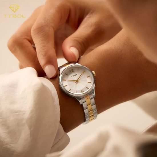 ساعت مچی زنانه طلایی سیلورTIMEX TW2W98100