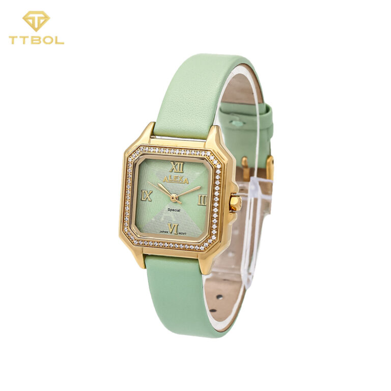 ساعت مچی دخترانه الکسا صفحه مربعی ALEXA A2019 GN/G