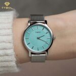 ساعت مچی زنانه تایمکس صفحه آبی TIMEX TW2Y10100