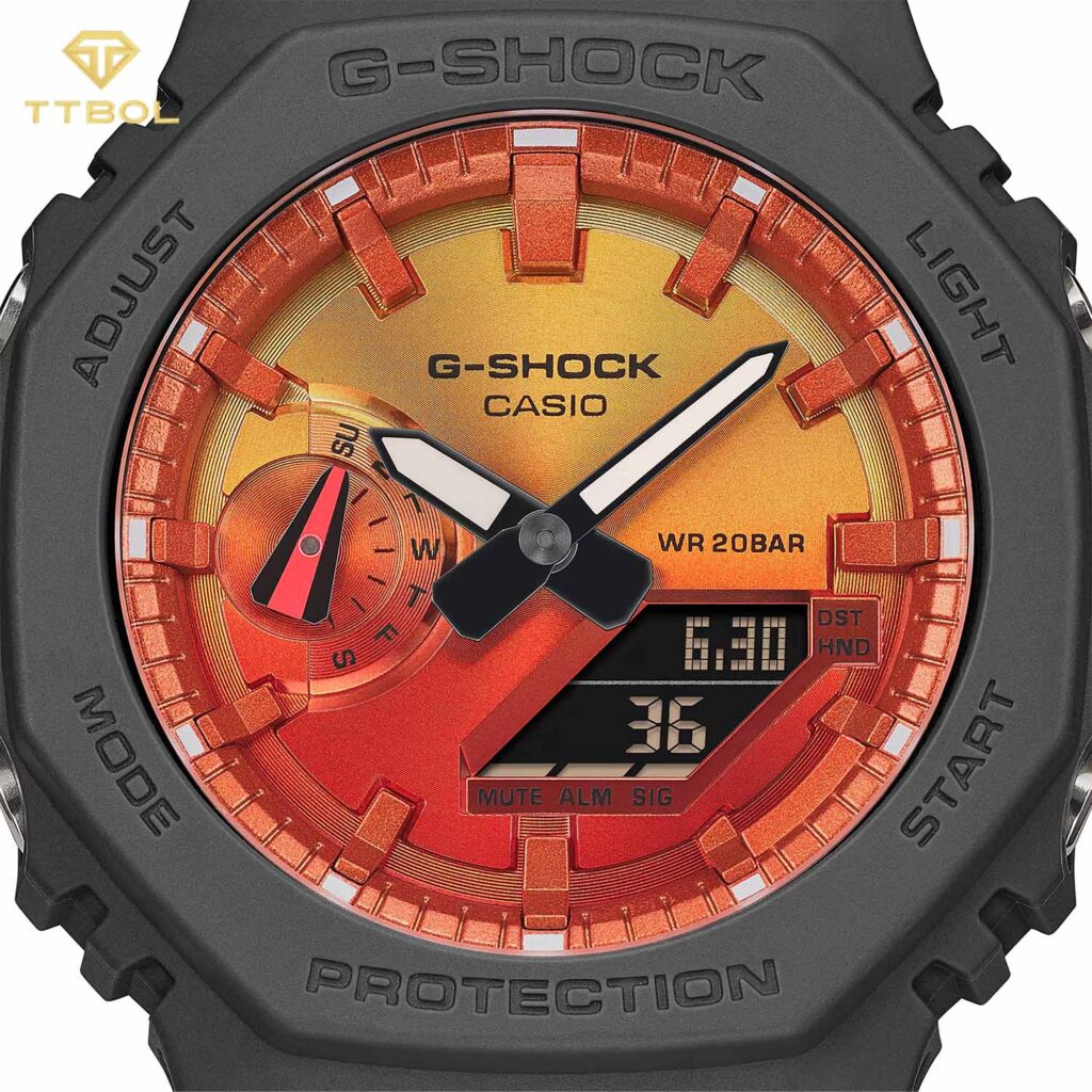 ساعت مچی مردانه کاسیو جیشاک دو زمانه CASIO G-SHOCK GA-2100FL-8A