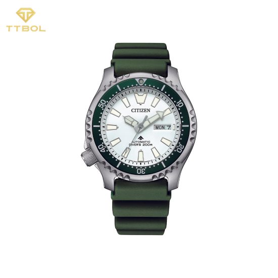 ساعت مچی مردانه سیتیزن با بند سیلیکونی سبز CITIZEN NY0168-64A
