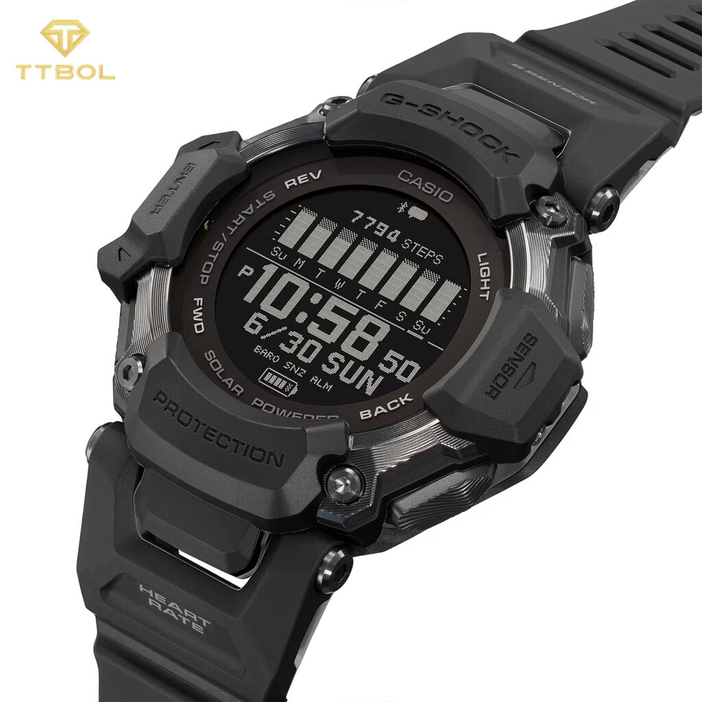 صفحه نمایش ساعت هوشمند کاسیو GBD-H2000-1B در حالت فعالیت ورزشی