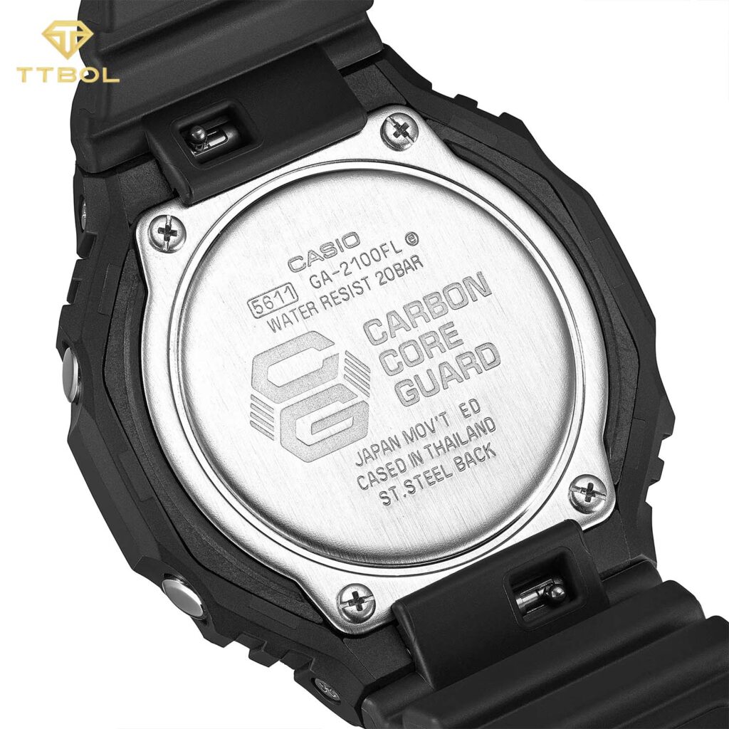 عکس محصول ساعت مردانه کاسیو جی‌شاک مدل GA-2100FL-1A ضدآب تا 200 متر و مقاوم در برابر فشار