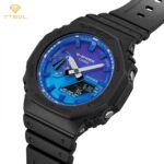 ساعت اسپرت کاسیو G-SHOCK مدل GA-2100FL-1A با قاب رزینی مقاوم در برابر ضربه و طراحی خاص