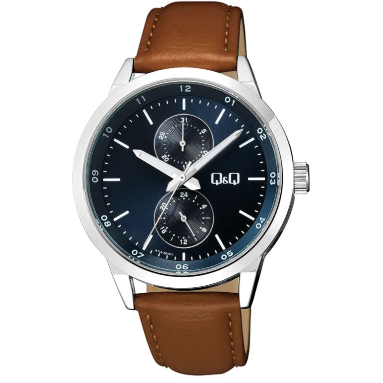 ساعت مچی مردانه کیو اند کیو بند چرمی Q&Q A11A-001PY