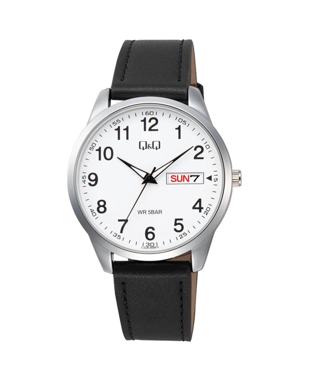 ساعت مچی مردانه کیو اند کیو بند چرمی Q&Q C32A-006PY