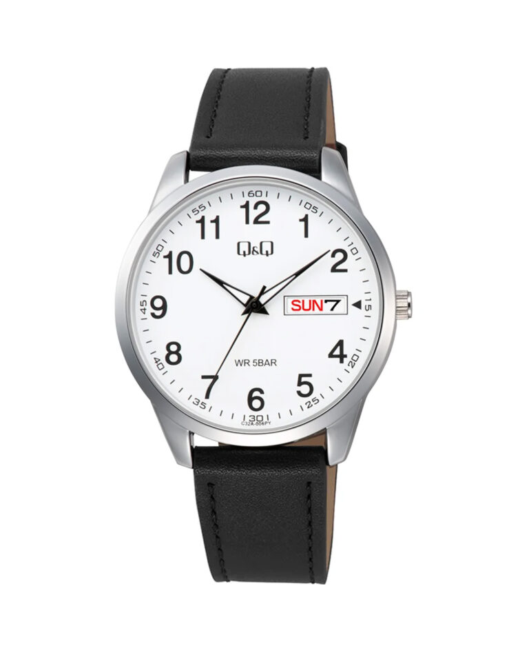 ساعت مچی مردانه کیو اند کیو بند چرمی Q&Q C32A-006PY