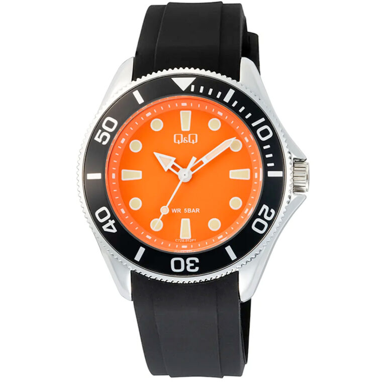ساعت مچی مردانه کیو اند کیو صفحه نارنجی Q&Q C72A-012PY