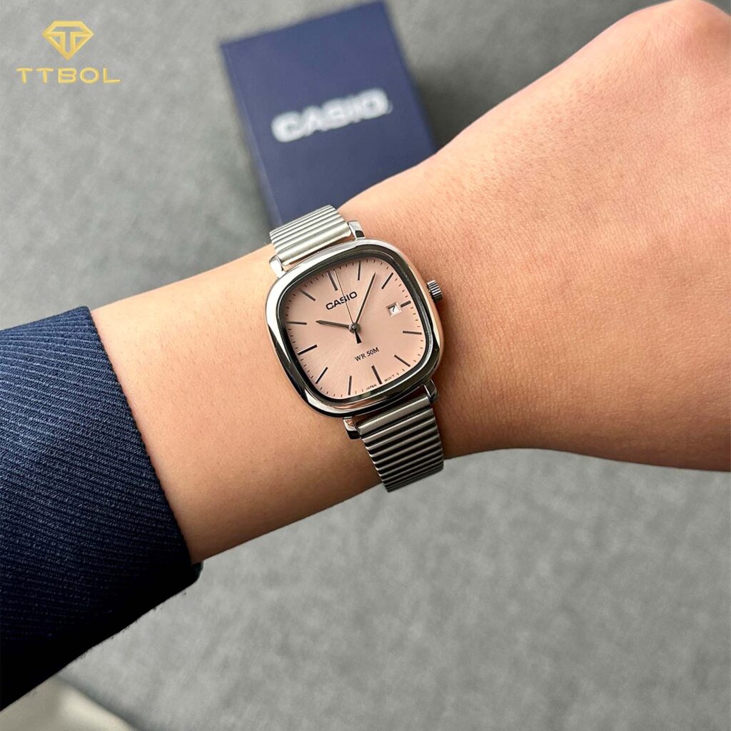 ساعت مچی زنانه کاسیو صفحه صورتی CASIO LTP-B166D-4AV