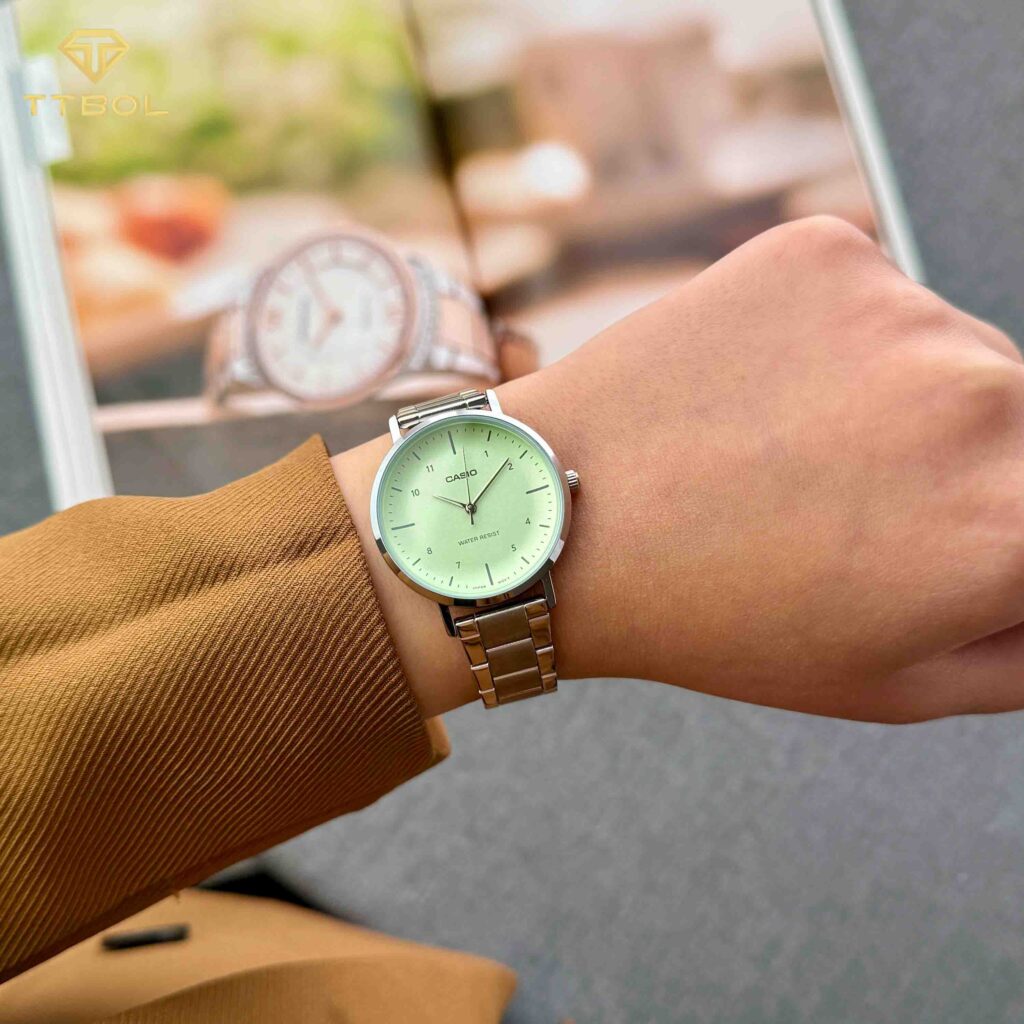 ساعت مچی زنانه کاسیو صفحه سبز CASIO LTP-VT03D-3B