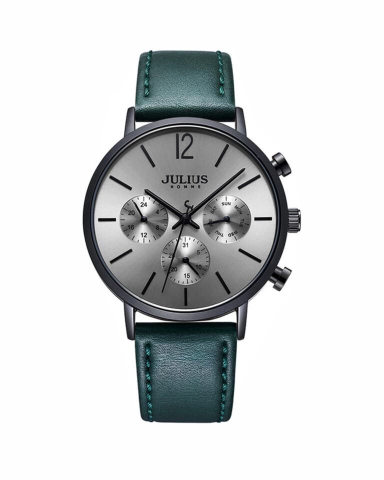 ساعت مچی مردانه جولیوس بند چرم سه موتوره JULIUS JAH-101A