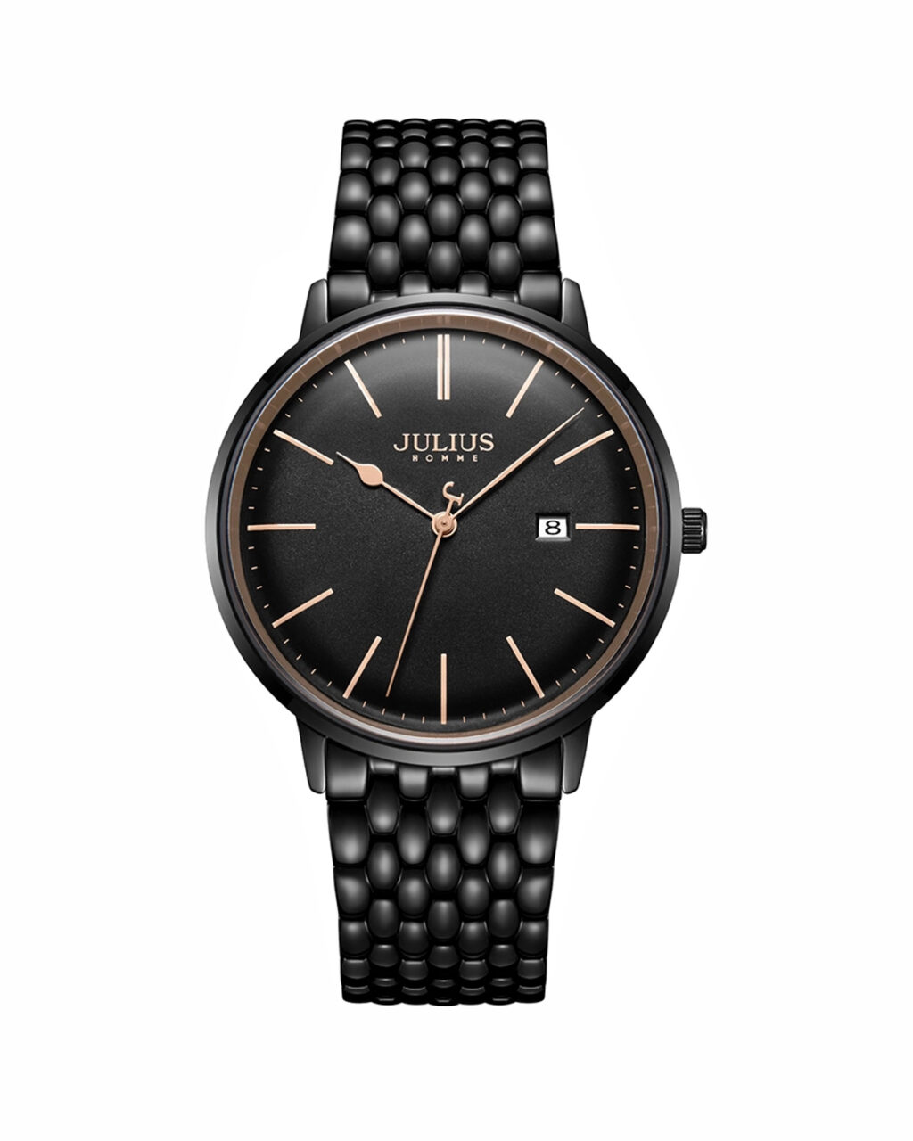ساعت مچی مردانه جولیوس بند استیل تمام مشکی JULIUS JAH-130D