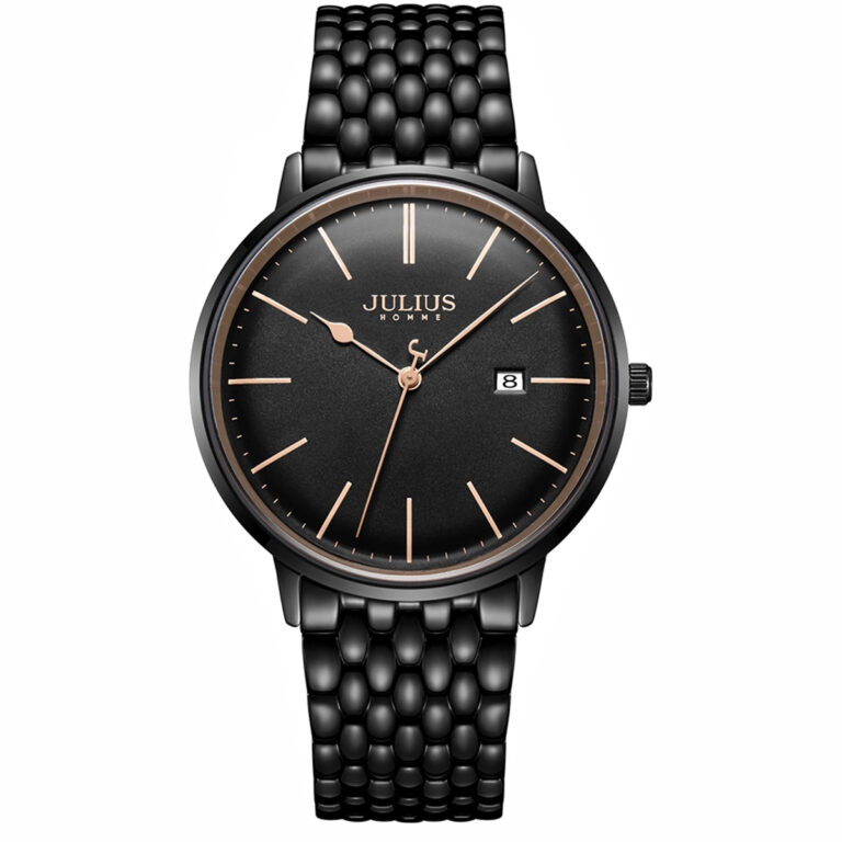 ساعت مچی مردانه جولیوس بند استیل تمام مشکی JULIUS JAH-130D