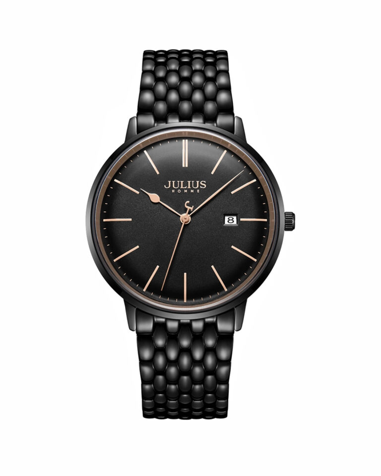 ساعت مچی مردانه جولیوس بند استیل تمام مشکی JULIUS JAH-130D