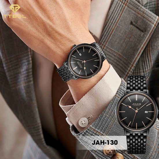 ساعت مچی مردانه تک موتوره تاریخ دار کلاسیک JULIUS JAH-130D