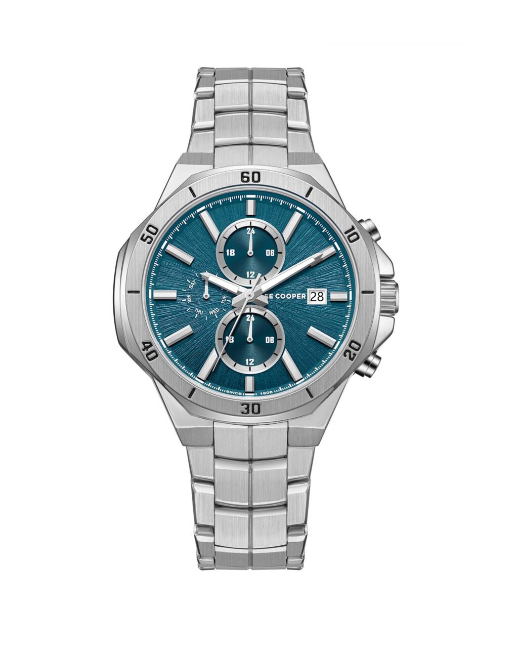 ساعت مچی مردانه لی کوپر صفحه سبز آبی LEE COOPER LC08087.300