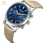 ساعت مچی مردانه لی کوپر بند کرم صفحه سرمه ای LC08186.395