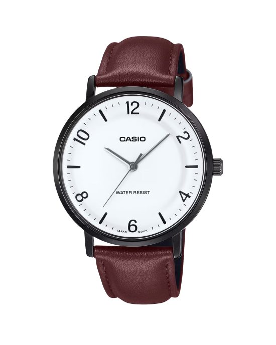 ساعت مچی مردانه کاسیو جنرال بند چرمی CASIO MTP-VT03BL-7B