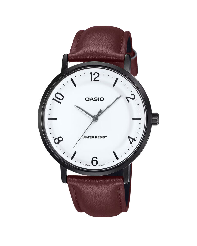 ساعت مچی مردانه کاسیو جنرال بند چرمی CASIO MTP-VT03BL-7B