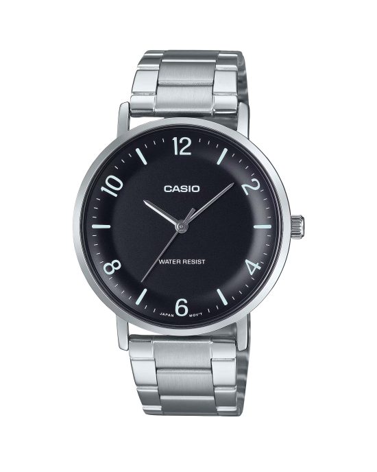 ساعت مچی مردانه کاسیو صفحه مشکی CASIO MTP-VT03D-1B
