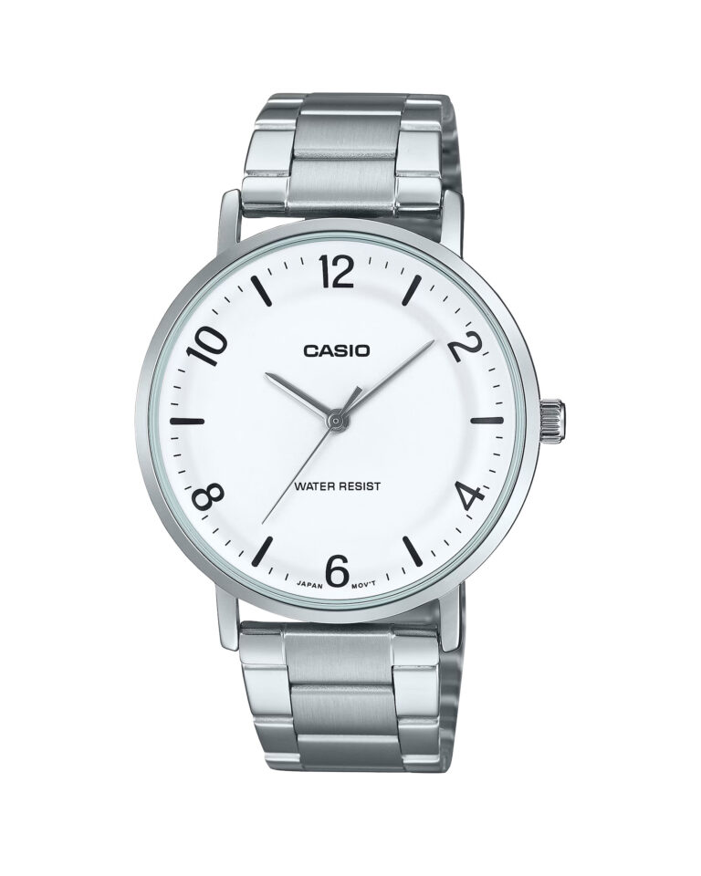 ساعت مچی مردانه کاسیو مینیمال صفحه سفید CASIO MTP-VT03D-7B