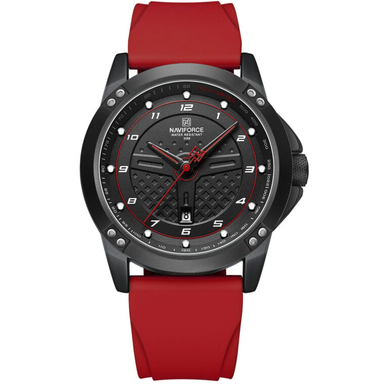 ساعت مچی مردانه ناوی فورس بند قرمز NAVIFORCE NF8031 B/R/R