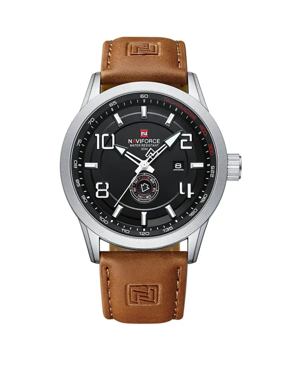 ساعت مچی مردانه ناوی فورس بند چرمی NAVIFORCE NF9229 S/W/L.BN