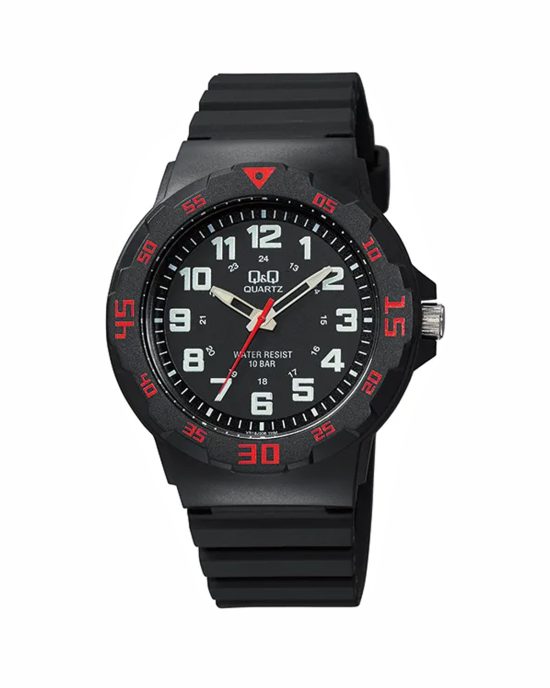 ساعت مچی مردانه کیو اند کیو ضد آب تمام مشکی Q&Q VR18J006Y