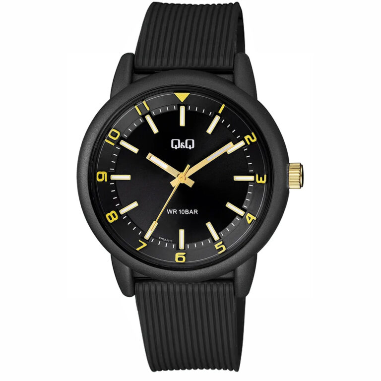 ساعت مچی مردانه کیو اند کیو مشکی رزین ضد آب Q&Q VR52J015Y