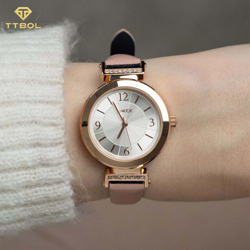 ساعت مچی زنانه تایمکس بند چرم دو رو TIMEX TW2W96300
