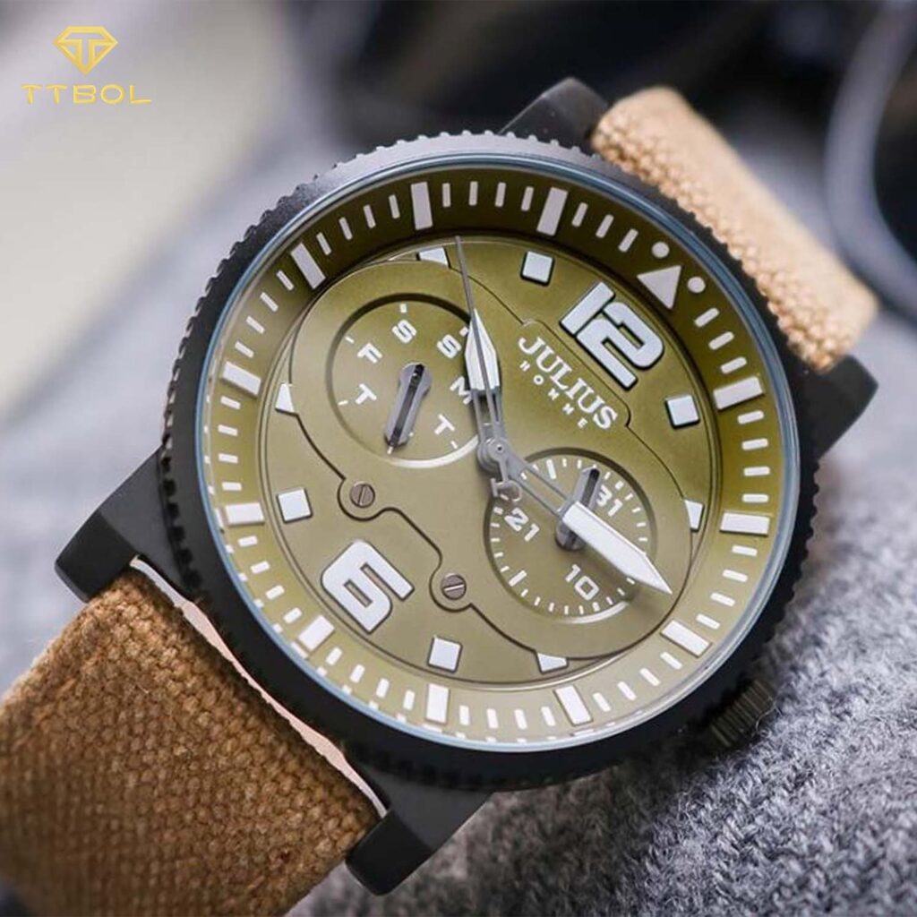 ساعت مچی مردانه جولیوس بند برزنتی JULIUS JAH-115B