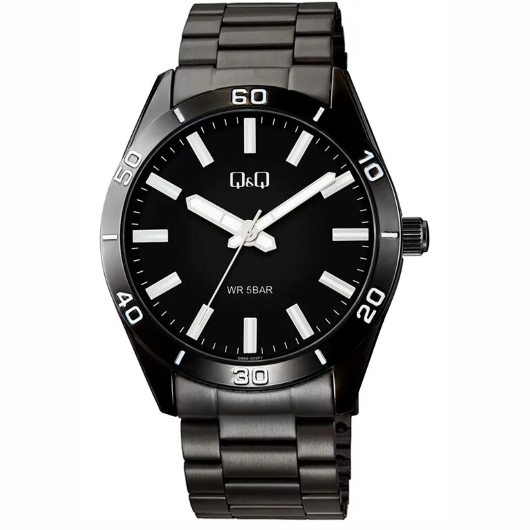 ساعت مچی مردانه کیو اند کیو استیل تمام مشکی ضد آب Q&Q Q86B-005PY