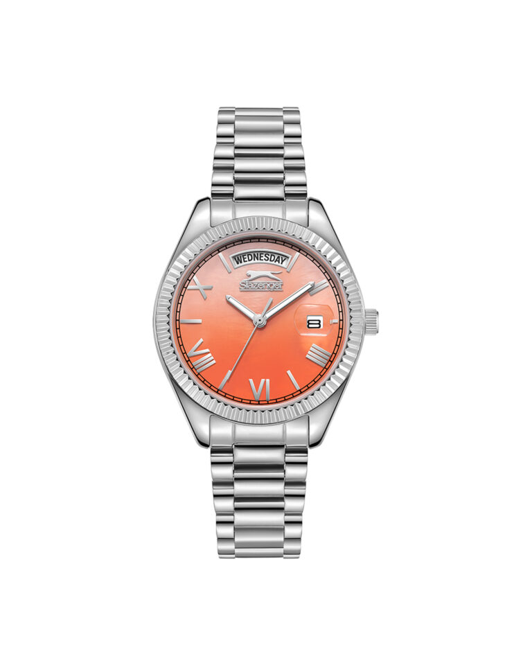 ساعت مچی زنانه اسلازنجر صفحه نارنجی SLAZENGER SL.09.2338.4.06