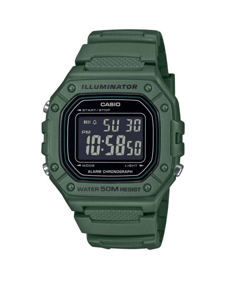 ساعت مچی دیجیتال کاسیو مدل CASIO W-218H-3BV رنگ سبز ضد آب مردانه