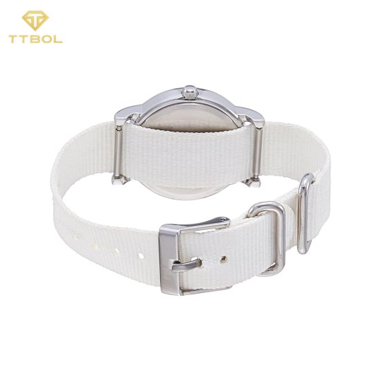 ساعت مچی زنانه تایمکس با بند برزنتی سفید TIMEX T2N837