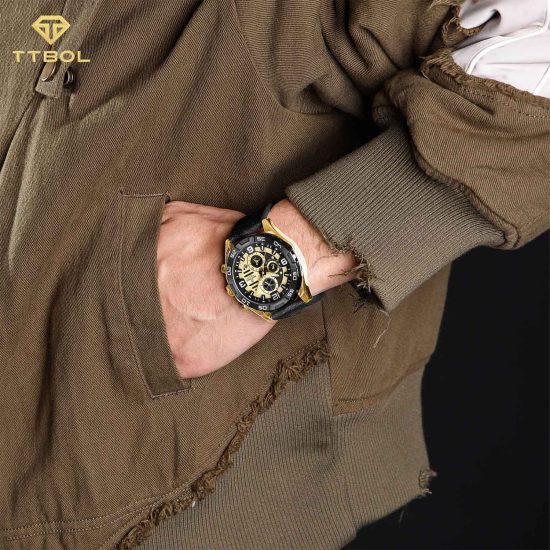 ساعت مچی مردانه ناوی فورس بند چرمی NAVIFORCE NF8043 G/G/B
