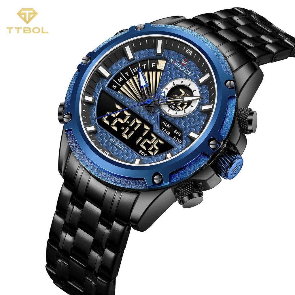 ساعت مچی مردانه ناوی فورس بند مشکی NAVIFORCE NF9205 B/BE