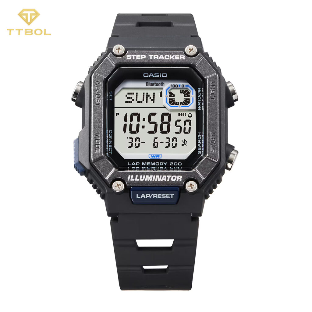 ساعت مچی مردانه کاسیو ضد آب و بلوتوث دار CASIO WS-B1000-1AV