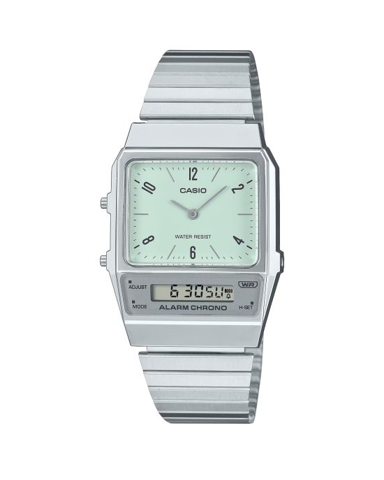 ساعت مچی مردانه کاسیو مدل CASIO AQ-800E-3A با طراحی کلاسیک، صفحه دیجیتال و آنالوگ، بند فلزی استیل