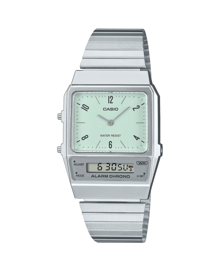 ساعت مچی مردانه کاسیو مدل CASIO AQ-800E-3A با طراحی کلاسیک، صفحه دیجیتال و آنالوگ، بند فلزی استیل