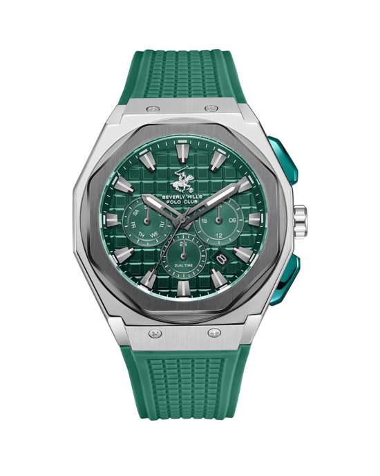 ساعت مچی مردانه بورلی هیلز پولو کلاب بند سیلیکونی سبز BEVERLY HILLS POLO CLUB BP3718X.375